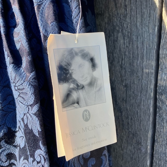 Vintage Jessica McClintock Blue Pattern Formal Dress - Picture 7 of 15